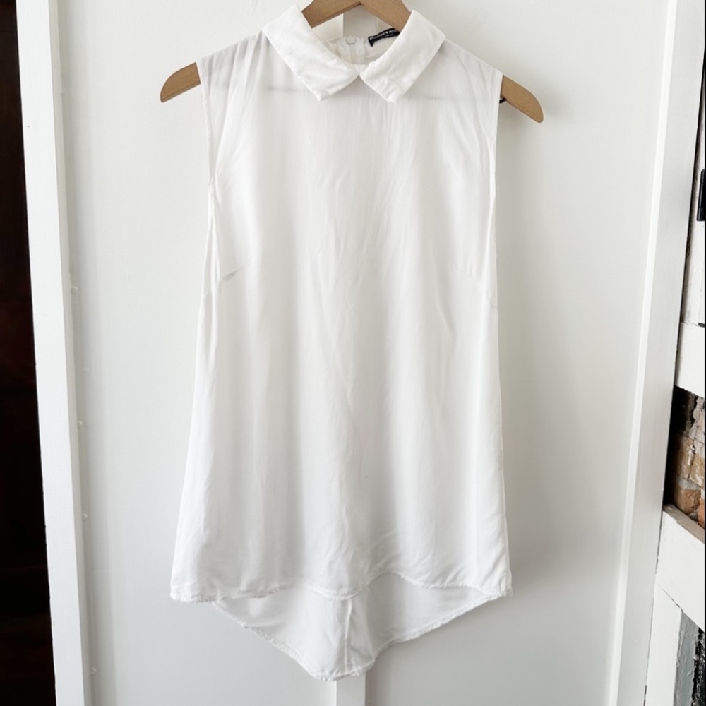 BRANDY MELVILLE white collard tank blouse